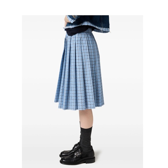 Miu Miu pleated check skirt It36 - Picture 4 of 6